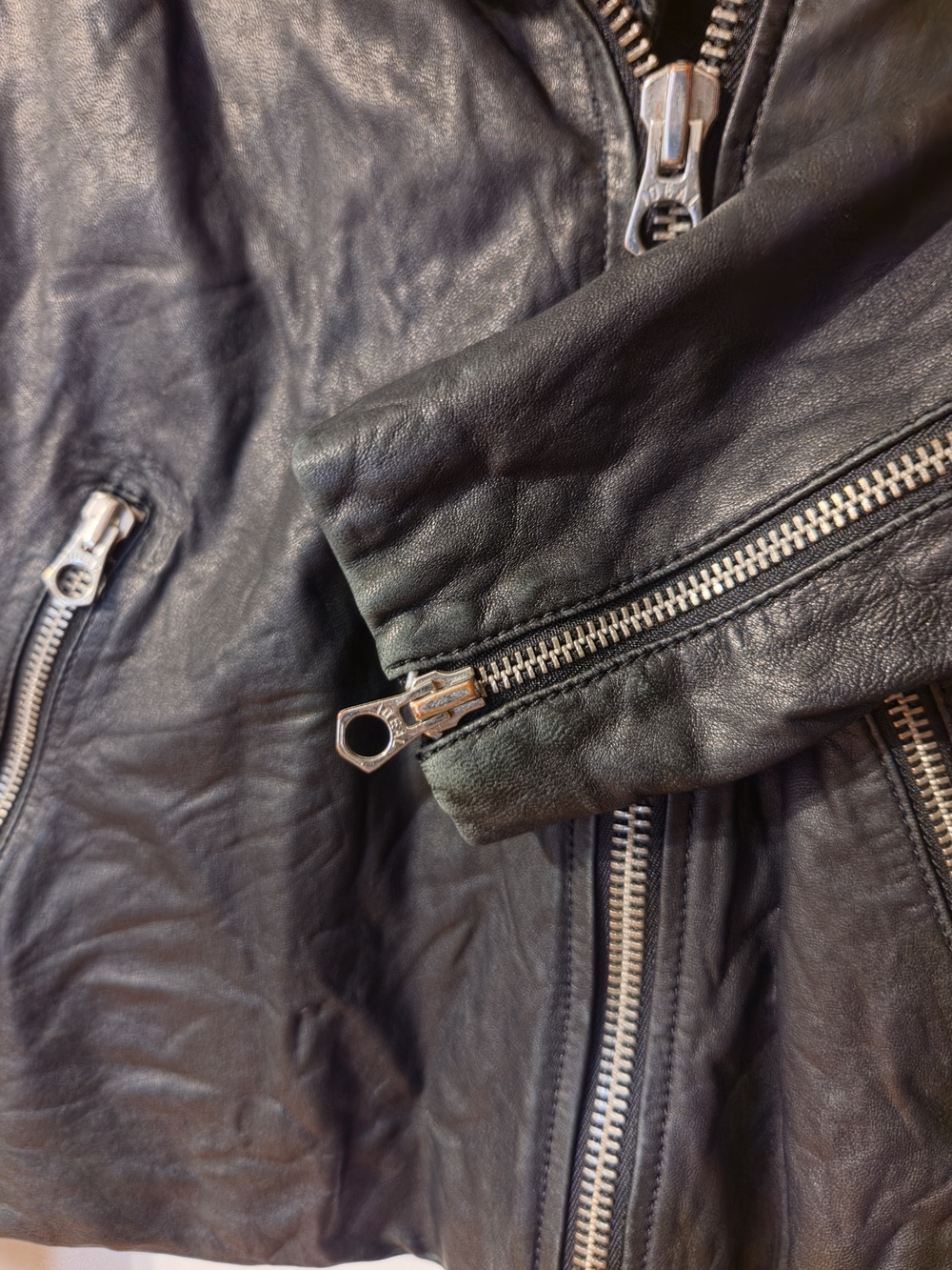Madewell The Washed Leather Motorcycle Jacket Black XS - Picture 7 of 9